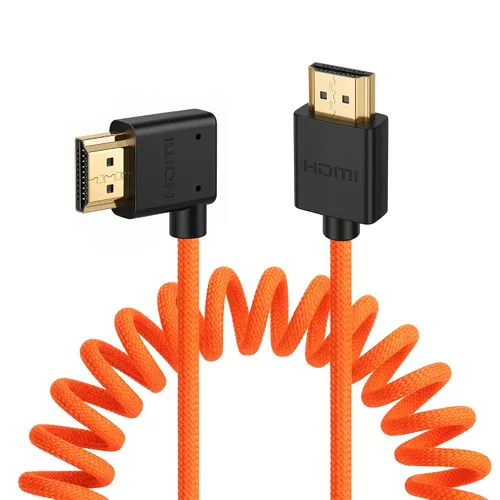 Vista 23 de 8K HDMI a abajo HDMI de alta velocidad negro en espiral trenzado cable para Sony A7S3 FX3 FX9 Canon C70 Z CAM E2 cámara Atomos Ninja V Shinobi Cable