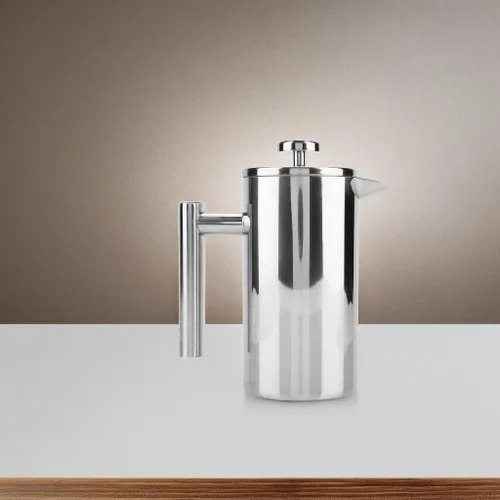 Vista 5 de ciciglow Cafetera de prensa francesa, acero inoxidable aislado 304 con filtro, prensa francesa de 27 onzas (27.1 fl oz) con doble pared para oficina
