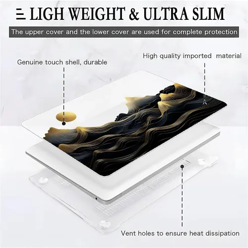 Vista 5 de Funda rígida de plástico compatible con MacBook Air de 13 pulgadas 2020 2021 M1 A2337 A2179 A1932, carcasa rígida de plástico para Mac Air 13