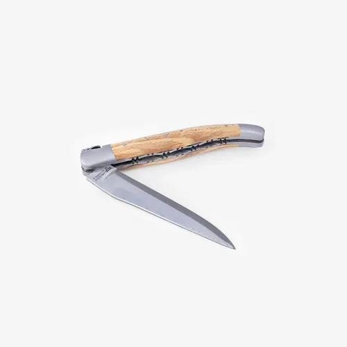 Vista 2 de Laguiole en Aubrac - Cuchillo de bolsillo plegable hecho a mano, edición limitada, 4.8 pulgadas (4.7 in), mango de madera de olivo, abeja especial