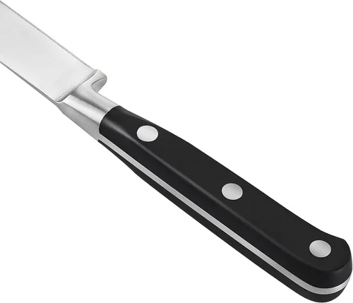 Vista 7 de Cooks Standard Juego de cuchillos clásicos para carne, acero inoxidable de alto carbono, mango ergonómico, 6 piezas, color negro