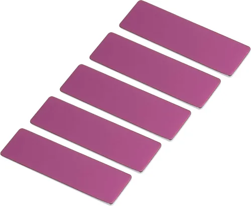 Vista 8 de PATIKIL 2.73 x 0.78 pulgadas, 5 etiquetas de metal con nombre, esquinas redondas con alfiler, etiqueta de nombre personalizada para oficina, Negro