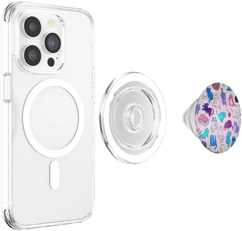 Vista 3 de Space Cats - Patrón PopSockets PopSockets PopGrip: agarre intercambiable para teléfonos y tabletas, PopSockets MagSafe PopGrip para iPhone