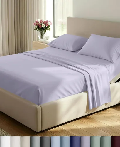 Vista 28 de California Design Den Juego de sábanas de lujo tamaño Queen, 800 hilos, 100% satén de algodón para cama tamaño Queen, juego de ropa de cama con Beige