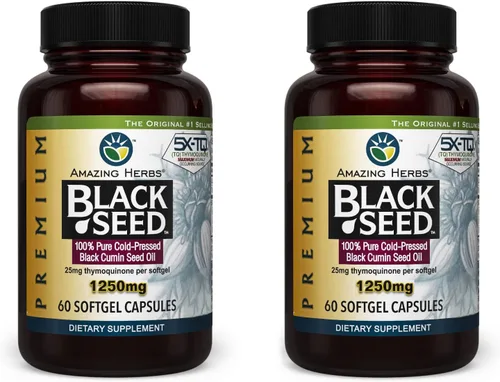 Vista 10 de Amazing Herbs Cápsulas de aceite de semilla negra de alta potencia, prensado en frío, ayuda a la salud digestiva, apoyo inmunológico y función