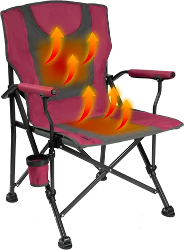 Vista 10 de Backyard Expressions - Silla de campamento portátil con calefacción de lujo, azul/gris, ideal para camping, deportes y playa
