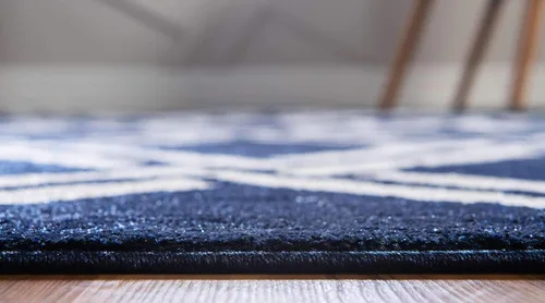 Vista 4 de Unique Loom Trellis Collection - Alfombra geométrica moderna azul marino (9 pies x 12 pies)