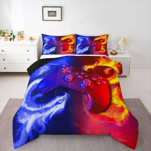 Vista 28 de Erosebridal Edredón de Gatos Lindos para Niños con Líneas de Arcoíris Neón, Juego de Ropa de Cama Individual para Niñas, Niños y Adolescentes, Gatos