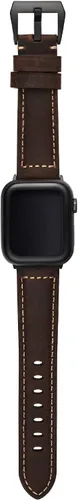 Vista 6 de Bullstrap Correa de reloj de cuero italiano de grano completo para hombre compatible con Apple Watch Series 1-8