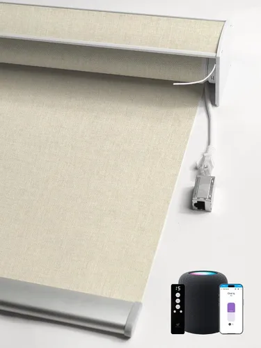 Vista 11 de SmartWings Persianas enrollables con cable duro PoE 100% opacas, muestra de tela