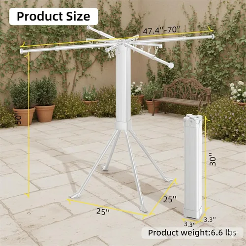 Vista 7 de Estante de secado de ropa plegable con 16 clips, estante retráctil para secar ropa, estante de secado plegable para interiores, RV, dormitorio