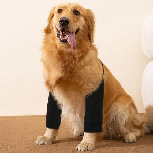 Vista 7 de Traje de recuperación para perros para piernas delanteras, mangas de recuperación para perros después de una cirugía con banda elástica, coderas