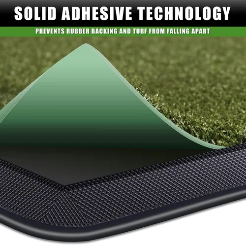 Vista 5 de CHAMPKEY Premium Synthetic Turf Golf Hitting Mat Heavy Duty Rubber Base Golf Practice Mat Come with 1 Rubber Tee and 9 Plastic Tees