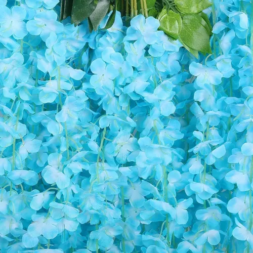Vista 3 de Paquete de 12 guirnaldas de vides de flores de glicina, cuerdas de flores artificiales de 3.75 pies, flores colgantes falsas, guirnaldas de glicina