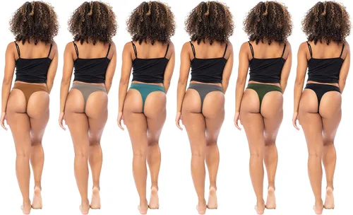 Vista 4 de Sexy Basics Paquete de 6 tangas deportivas activas para mujer, ropa interior suave