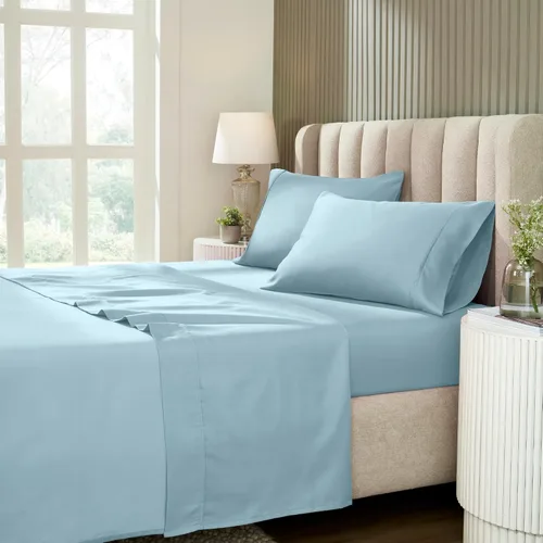 Vista 17 de Superior 1200 Thread Count Cotton Blend Sheet Set, Deep Pocket Sheets, 1 Elastic Deep Pocket Fitted Sheet, 1 Flat Sheet, 2 Pillowcases, Cotton Rich
