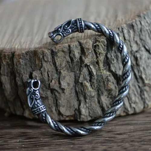 Vista 4 de Pulsera vikinga de acero inoxidable para hombre, joyería de talismán para hombres