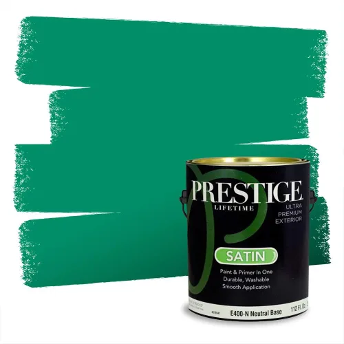 Vista 35 de Prestige Paints - Pintura exterior e imprimación en uno, 1 galón, plano, compatibilidad comparable con el color menta «Whipped Mint» de Behr