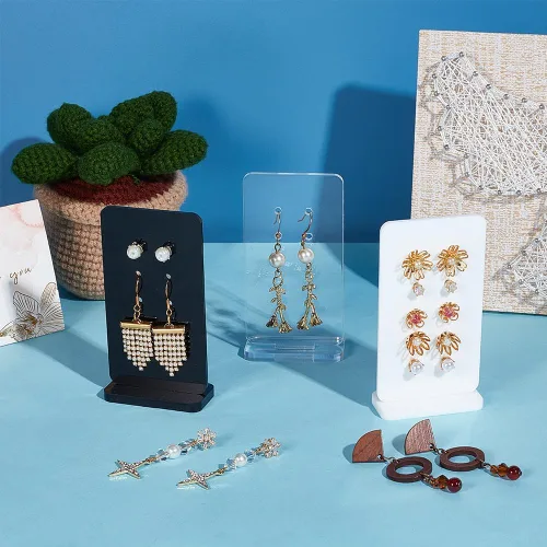 Vista 5 de PH PandaHall 12 juegos de 120 agujeros de acrílico para aretes, organizador de aretes en forma de L, organizador de aretes para venta personal
