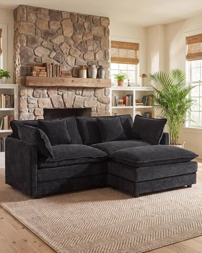 Vista 105 de 76.7" Cloud Couch for Living Room, Deep Seat Loveseat Sofa, Beige Breathable Chenille, 2-Seats Couch for Apartment Small Spaces, Pocket Spring