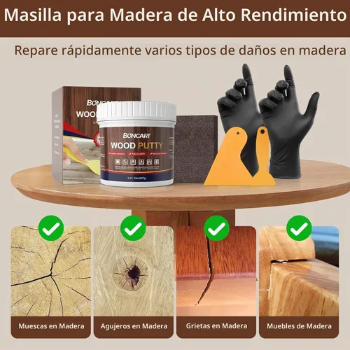 Vista 2 de Boncart - Relleno de madera, masilla de madera de nogal de 32 onzas 32OZ Nogal
