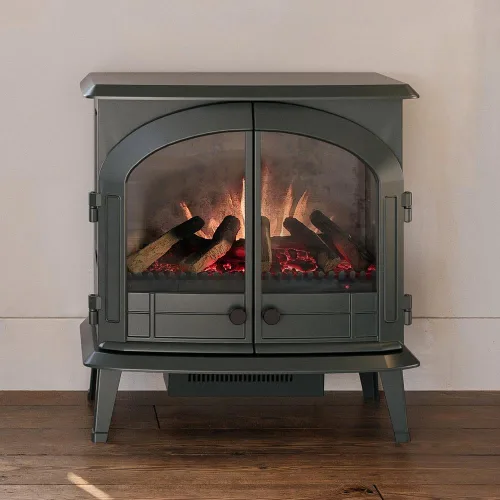 Vista 10 de Modern Ember Harlowe - Estufa Calentador de Chimenea Eléctrica Independiente en Negro con Cama de Brasas Multicolor Tecnología Inteligente