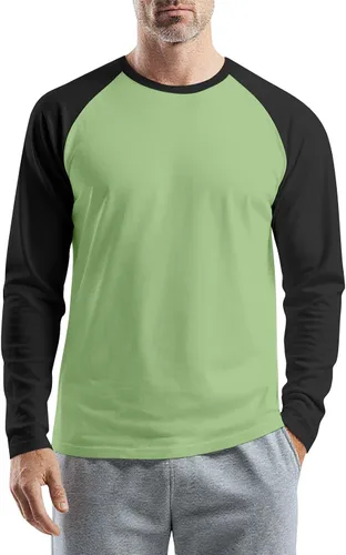 Vista 28 de Camisas de manga larga para hombre, camiseta casual de cuello redondo, suave, elástica, M-3XL