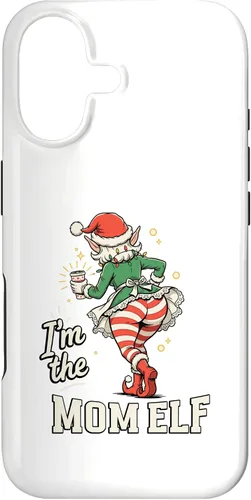 Vista 32 de I'm The Mom Elf Funny Matching Family Christmas Group Case for iPhone 16