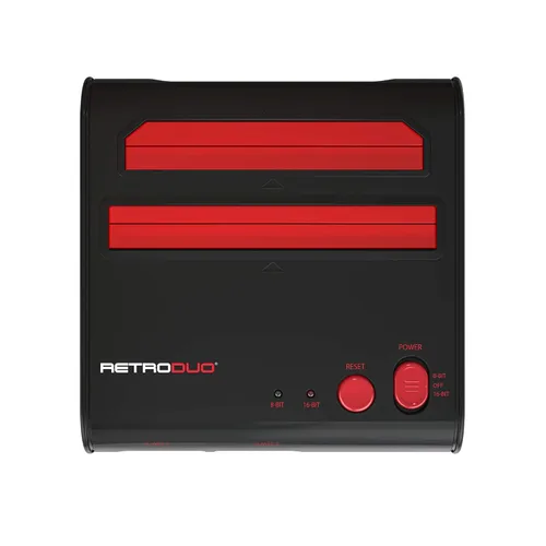 Vista 5 de Retro-Bit Retro Duo 2 in 1 Console System - for Original NESSNES Super Nintendo Games - BlackRed
