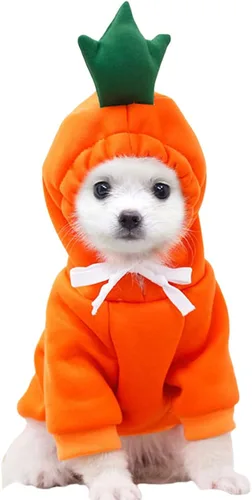 Vista 7 de XIAOYU Ropa de Apple para mascotas, sudadera con capucha de frutas para perro de Navidad, suéter de vellón para Halloween, fiesta de cosplay
