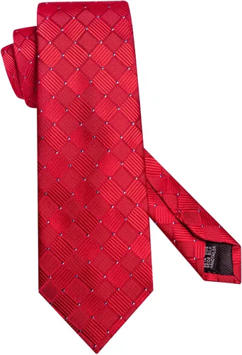 Vista 242 de Hi-Tie Corbata clásica de cachemira para hombre con pañuelo y gemelos a cuadros
