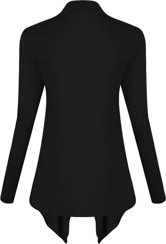 Vista 3 de Urban CoCo Cárdigan abierto frontal para mujer, manga larga, dobladillo irregular