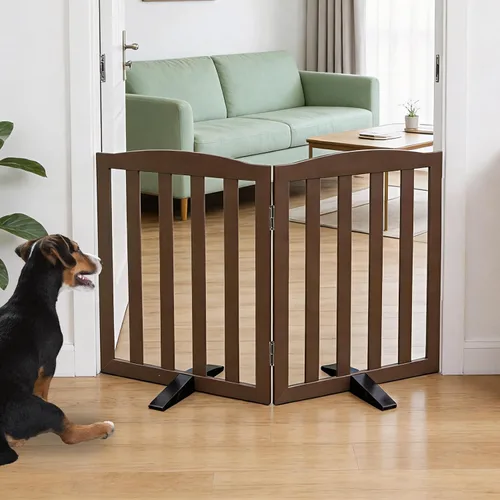Vista 17 de Puerta Independiente para Perros para Interiores, Puerta para Perros Plegable, Puertas para Mascotas para Entradas, Escaleras o Pasillos, Puerta