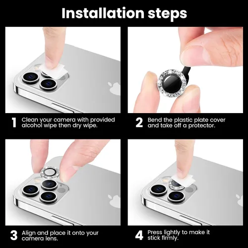 Vista 7 de Tensea Protector de lente de cámara compatible con iPhone 12 Pro Max, cubierta de vidrio templado de aleación de aluminio de metal, accesorios