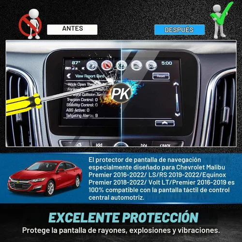 Vista 4 de Autorder Protector de pantalla para Chevrolet Malibu Premier 2016-2026/LS/RS 2019-2026/Equinox Premier 2018-2024/Volt LT/Premier 2016-2019 Película