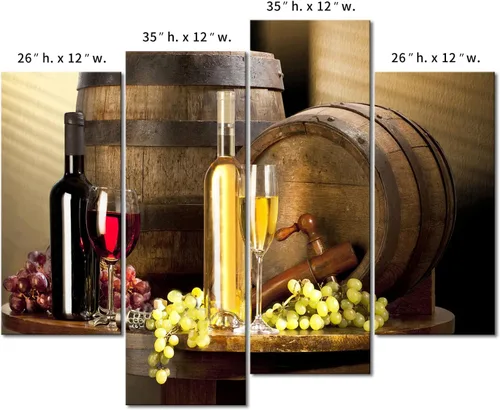 Vista 7 de Cuadros de vinos y uvas para la pared, de First Wall Art, decoración moderna para el hogar