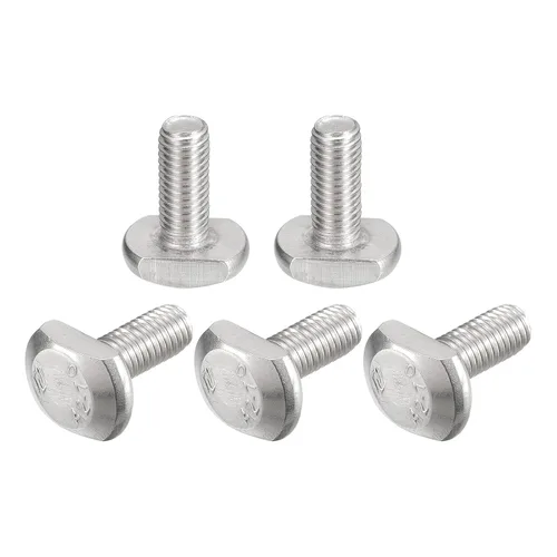 Vista 6 de uxcell Pernos de ranura en T, 5 piezas M5x16mm ranura en T Pernos deslizantes Pernos deslizantes 304 Tornillos en forma de T de acero inoxidable