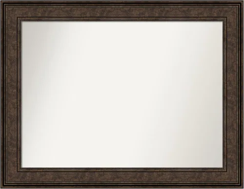 Vista 548 de Amanti Art Espejo de pared personalizado no biselado (25 x 25 pulgadas), marco de bronce acentuado, varios tamaños personalizados, espejo de baño