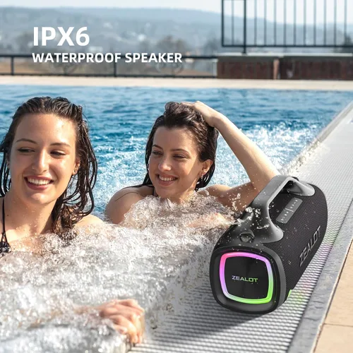 Vista 3 de ZEALOT Altavoz Bluetooth, altavoces de sonido en auge de 120 W, inalámbrico, doble emparejamiento, XBass, Bluetooth 5.3, 24000mAh, altavoz portátil