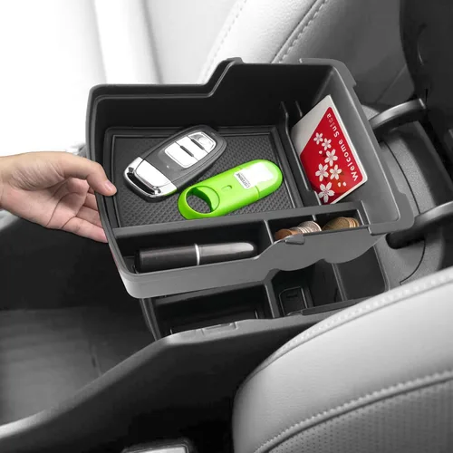 Vista 7 de SXCY 2 piezas superiores para Hyundai Kona/Kona EV 2024 2025 2026 Organizador de consola central para Hyundai Kona EV 2024-2026, accesorios