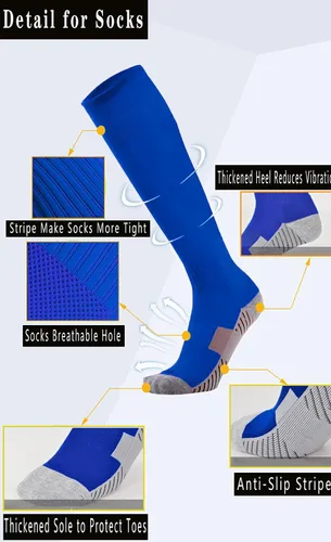 Vista 2 de Calcetines de béisbol 3 pares para niños, jóvenes y adultos (4 a 20 años) calcetines deportivos de equipo, calcetines de fútbol atléticos