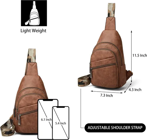 Vista 4 de Bandolera cruzada para mujer, riñoneras para mujer, bolsa de pecho para el trabajo y compras