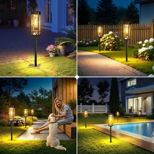 Vista 7 de KOOPER Taller Solar Pathway Lights Outdoor, 2 Pack Upgraded Brighter Solar Garden Lights Solar Powered, Up To 15 Hours Outdoor Solar Lights for Yard
