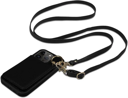 Vista 41 de Funda para iPhone 12 Pro/12, 6.1'', Funda Cartera Cruzada Desmontable con Ranuras para Tarjetas con Bloqueo RFID, Anillo de Soporte 360, Funda Negro