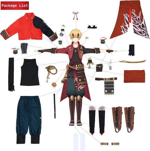 Vista 6 de NSPSTT Genshin Impact Cosplay - Disfraz de todos los personajes, juego completo, disfraz de Halloween para mujeres y hombres