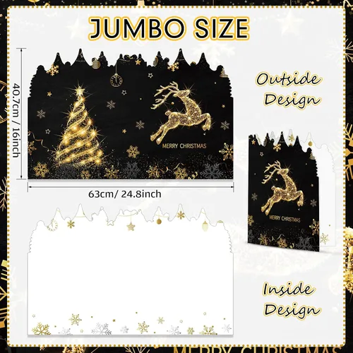 Vista 2 de Pasimy Tarjeta de felicitación de Navidad gigante de 25 x 16 pulgadas, tarjeta de felicitación de invierno gigante, libro de invitados grande