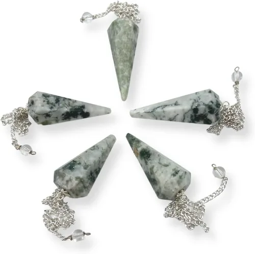 Vista 38 de WholesaleGemShop Péndulo facetado de cristal de piedras preciosas naturales