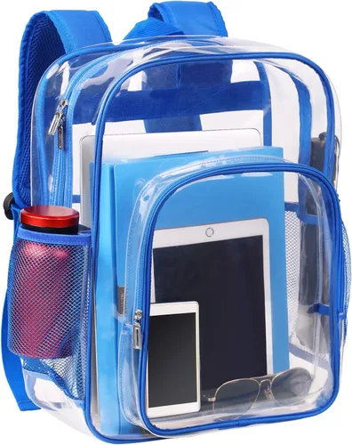 Vista 25 de Mochila transparente de PVC grande resistente Mochila transparente, Gris, Transparente