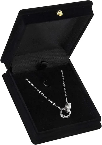 Vista 6 de Joyero organizador para mujeres y niñas caja colgante de Catena regalo de Collana Velluto Esposizione Confezioni joyero de viaje caja de pecho 31235