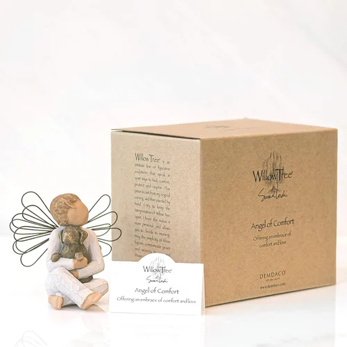 Vista 5 de Willow Tree, figurita decorativa, diseño de ángel de comodidad Ofreciendo comodidad, curación, amor y cuidado, elenco de una talla original